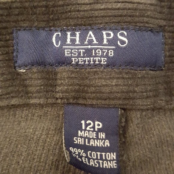 Chaps Corduroy Pants Black Size 12P - Picture 10 of 11